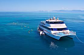 Multi-level catamaran at sea